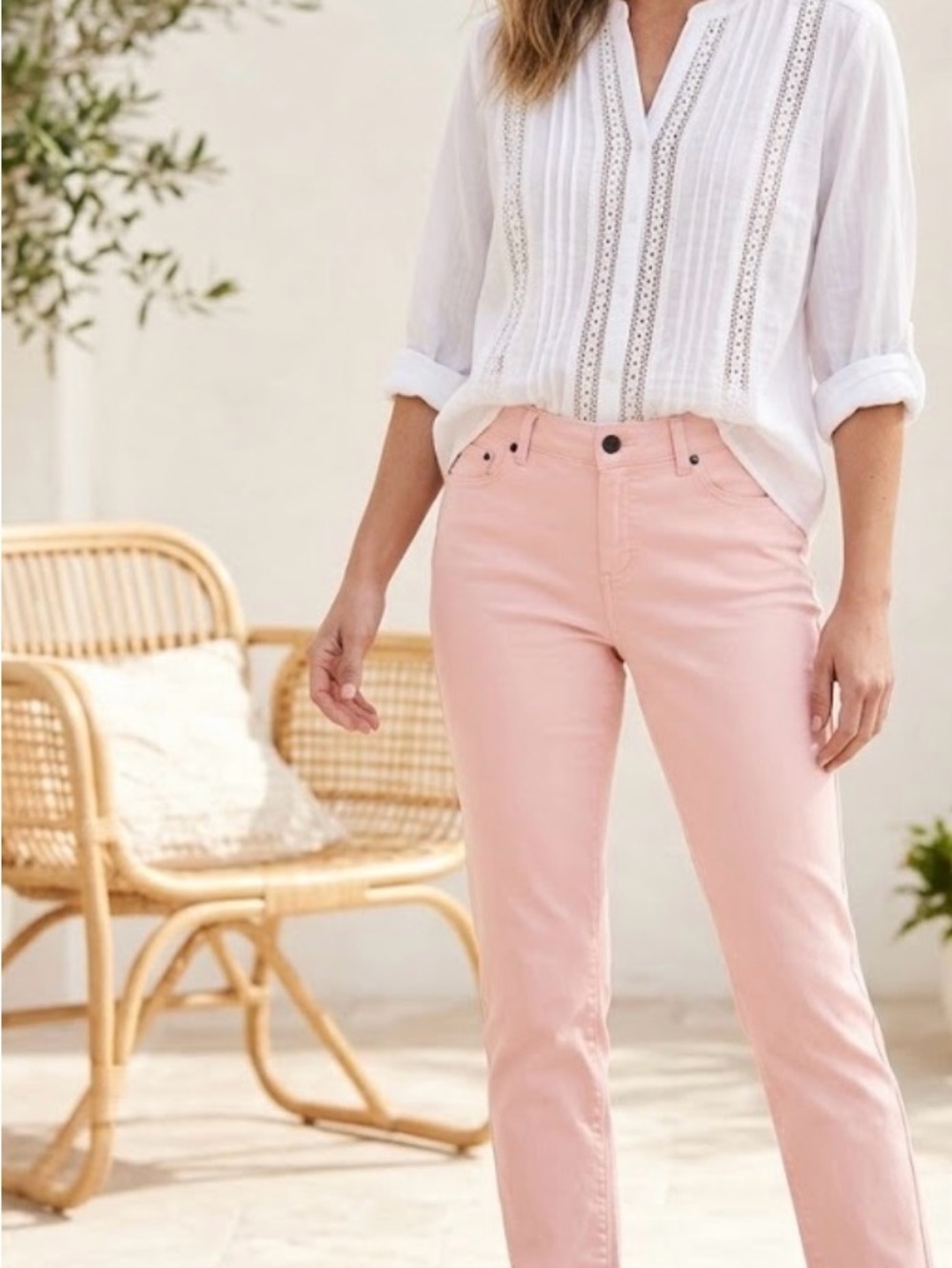 Kenneth Cole Straight-Leg Women’s Jeans in Blush Pink